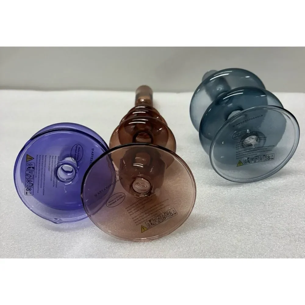 Rare Anthropology Glass Bubble Candle Holders / Set of 3 / New